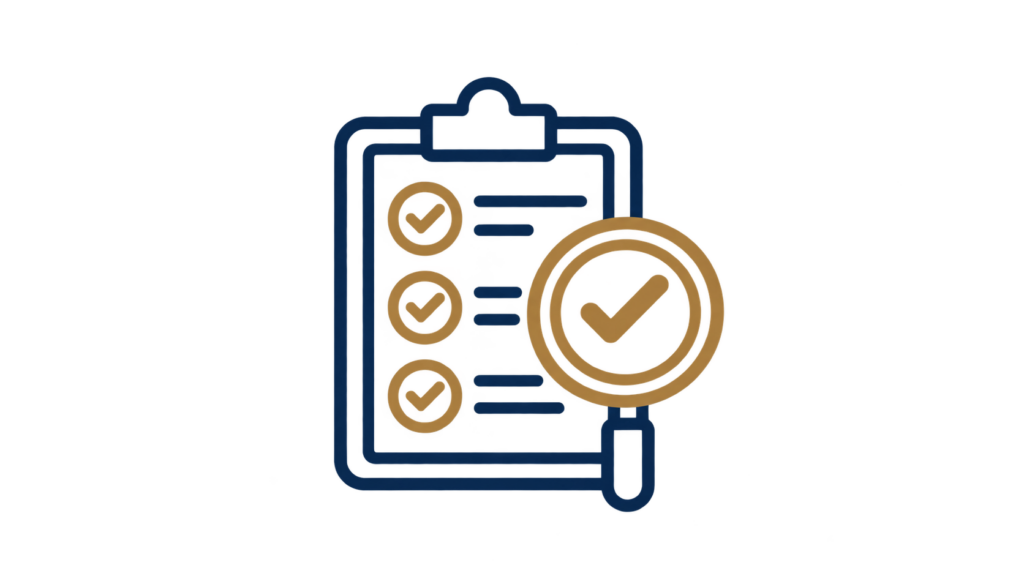 Icône d'audit et de vérification administrative